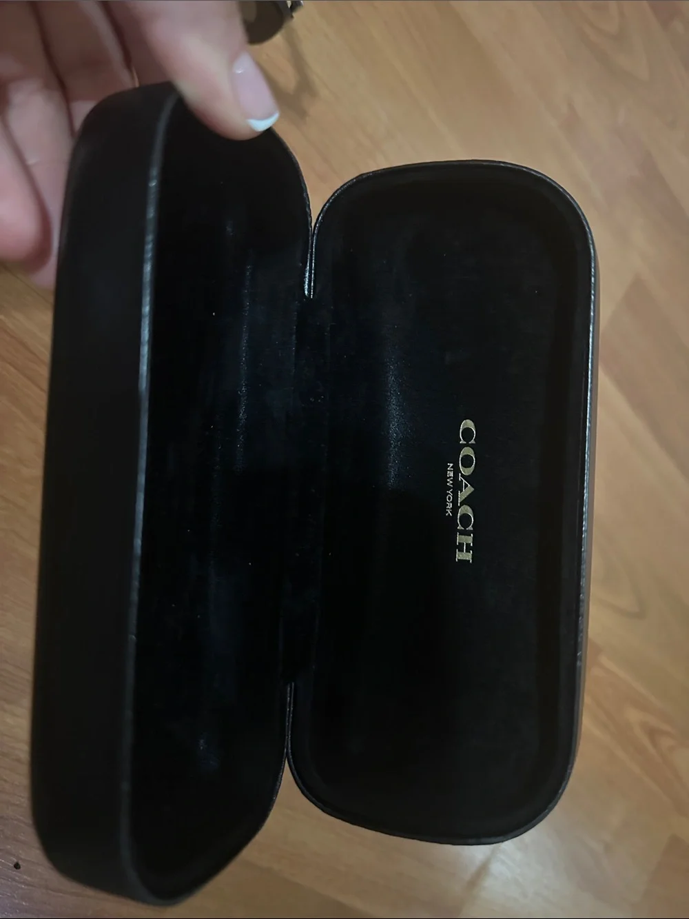 Coach Glossy Black Oversized Square Sunglasses